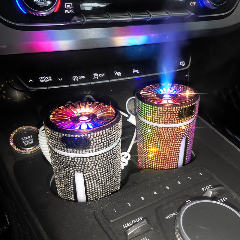 Umidificator Auto Luxury Diamond cu LED – Difuzor Aromaterapie pentru Femei