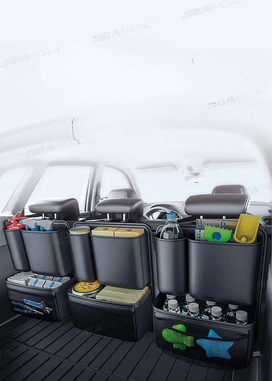 Organizator Portbagaj Auto SEAMETAL – Geantă de Depozitare din Piele Ecologică cu 4 Buzunare, Capacitate Mare