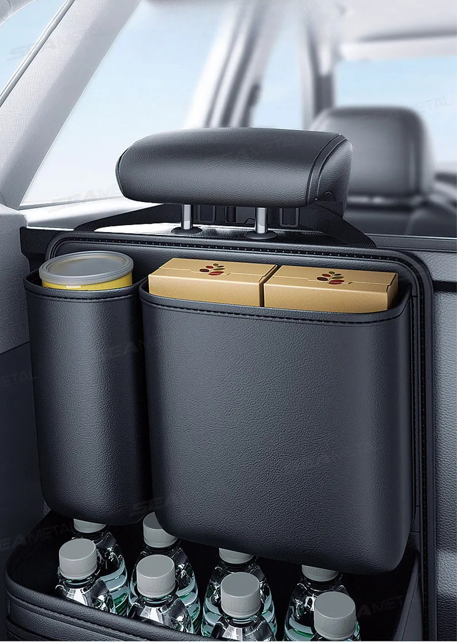 Organizator Portbagaj Auto SEAMETAL – Geantă de Depozitare din Piele Ecologică cu 4 Buzunare, Capacitate Mare