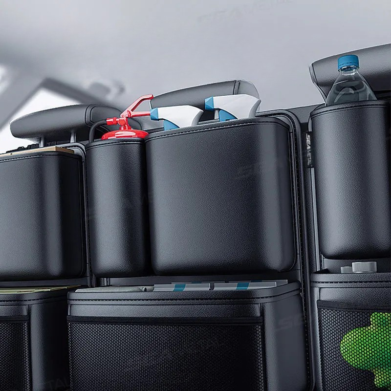 Organizator Portbagaj Auto SEAMETAL – Geantă de Depozitare din Piele Ecologică cu 4 Buzunare, Capacitate Mare