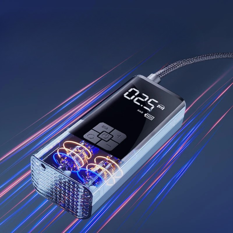 Compresor Auto Portabil 150PSI – Pompă Electrică Wireless, Acumulator 4000mAh