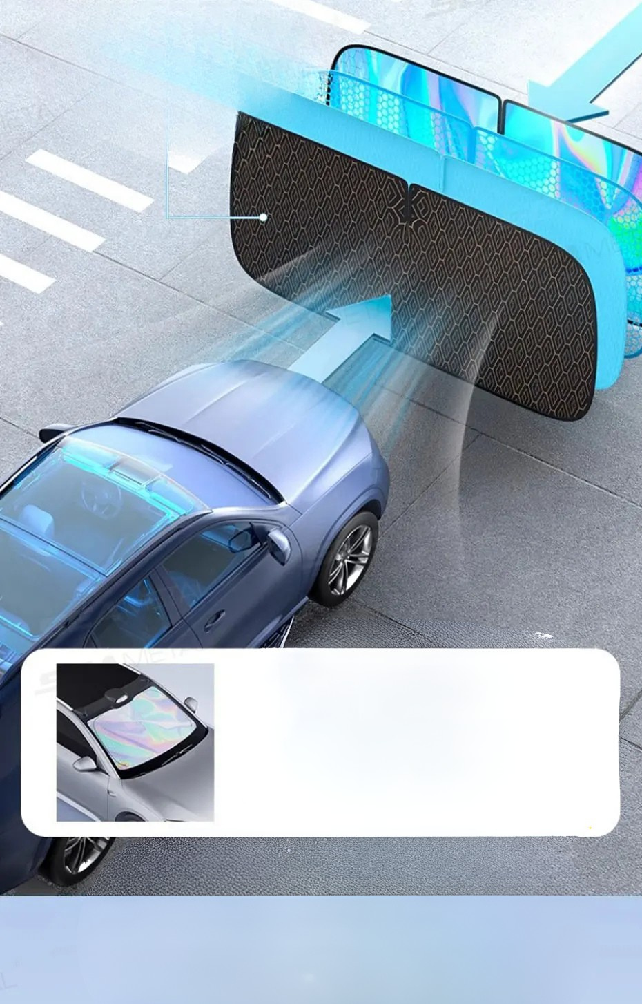 SEAMETAL Parasolar Parbriz Auto 5 Straturi – Protecție UV, Termoizolant, Pliabil, Anti-Căldură