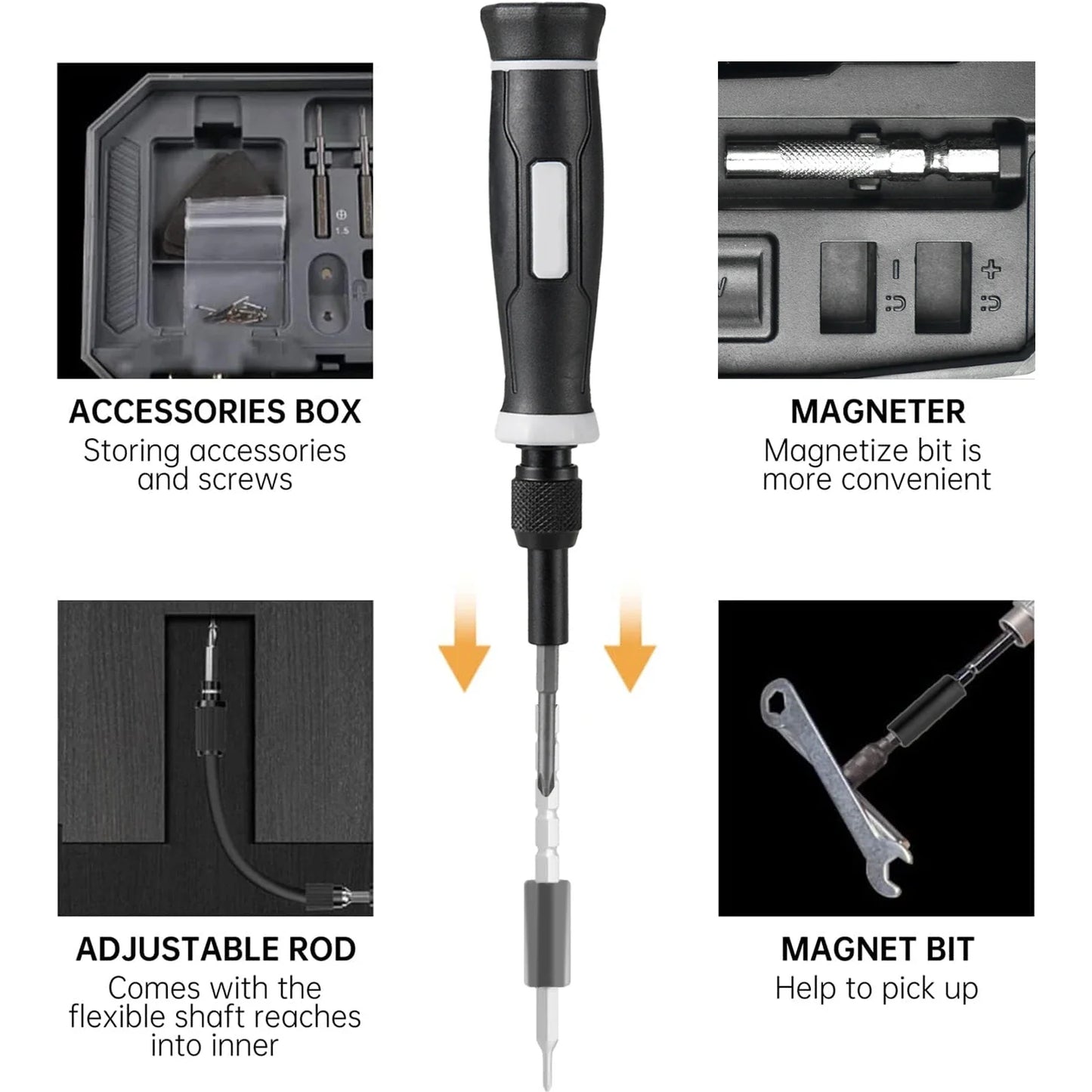 Set Șurubelnițe de Precizie STONEGO – Kit 152 în 25 în 1 pentru Laptop, Telefon și Electronică