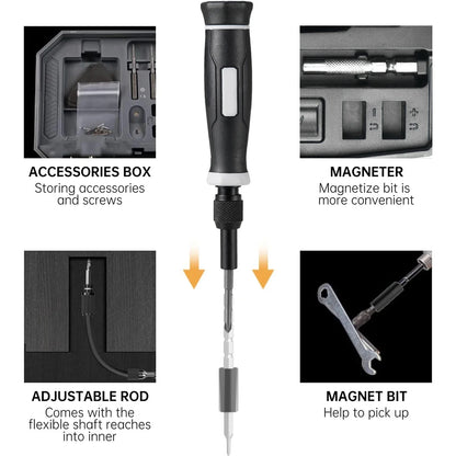 Set Șurubelnițe de Precizie STONEGO – Kit 152 în 25 în 1 pentru Laptop, Telefon și Electronică