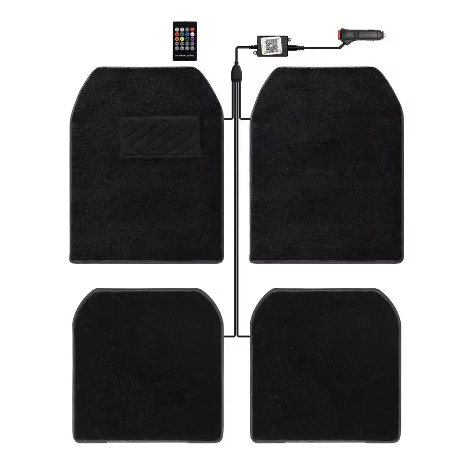 Covoraș Auto Starlight cu Lumini LED RGB - Control prin Aplicatie si Telecomandă, 12V