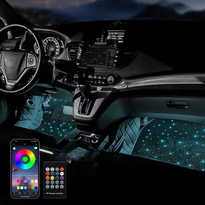 Covoraș Auto Starlight cu Lumini LED RGB - Control prin Aplicatie si Telecomandă, 12V