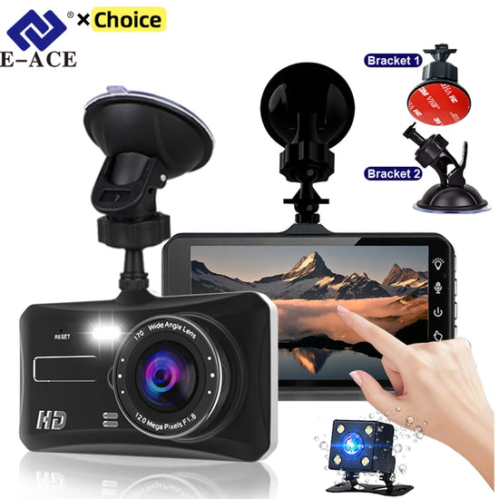 Cameră Auto Dashcam Full HD 1080P Față și Spate 4", Vedere Nocturnă