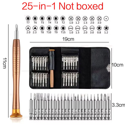 Set Șurubelnițe de Precizie STONEGO – Kit 152 în 25 în 1 pentru Laptop, Telefon și Electronică