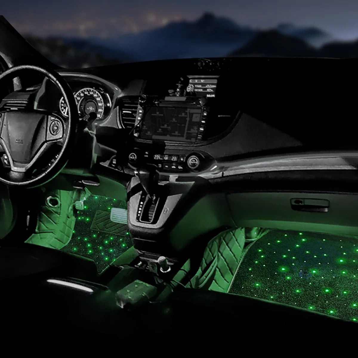 Covoraș Auto Starlight cu Lumini LED RGB - Control prin Aplicatie si Telecomandă, 12V