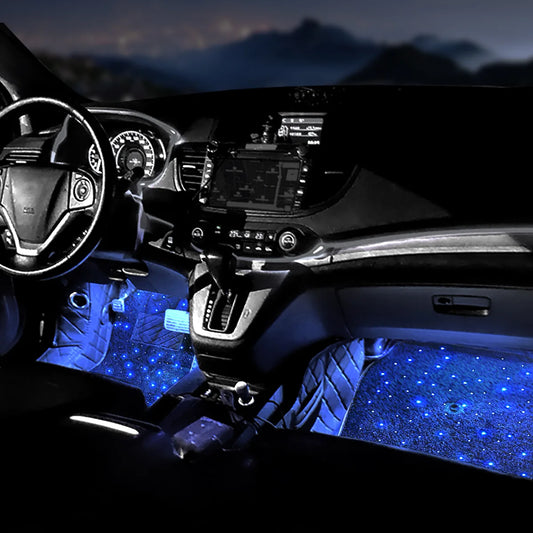 Covoraș Auto Starlight cu Lumini LED RGB - Control prin Aplicatie si Telecomandă, 12V