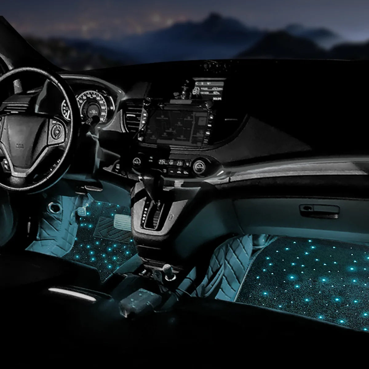 Covoraș Auto Starlight cu Lumini LED RGB - Control prin Aplicatie si Telecomandă, 12V