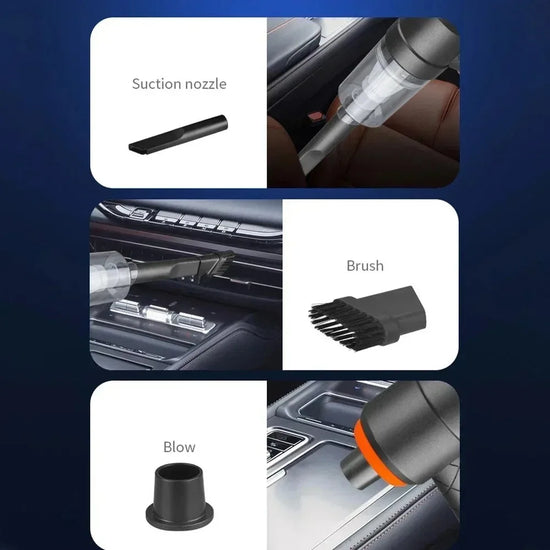 Aspirator Auto Wireless 9000Pa - Reîncărcabil USB, Compact și Puternic pentru mașină și casă