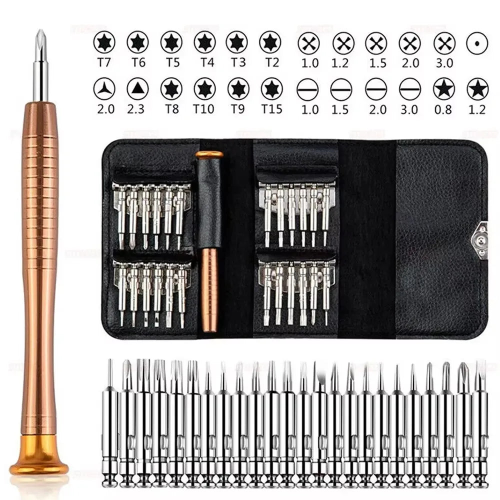Set Șurubelnițe de Precizie STONEGO – Kit 152 în 25 în 1 pentru Laptop, Telefon și Electronică