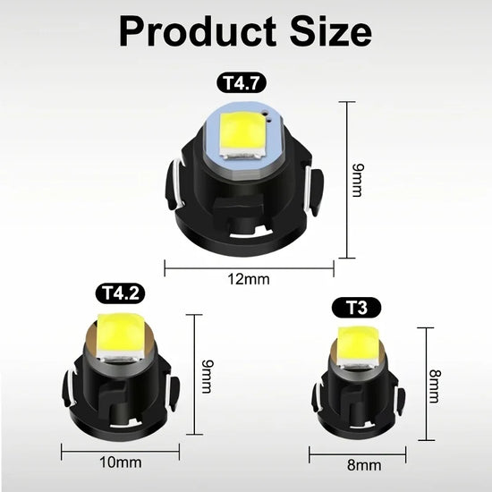 Set 10 becuri LED T4.7 pentru Bord Auto - Lumină Verde Canbus