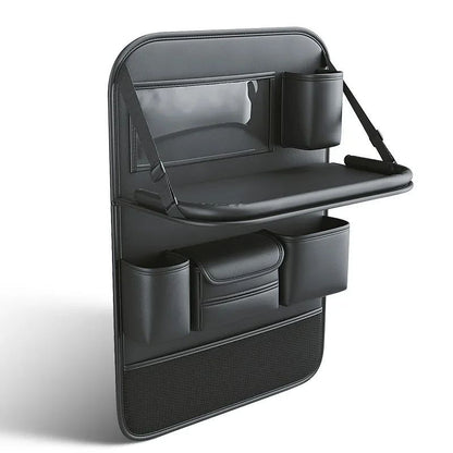 Car Seat Storage Bag Auto Back Seat Back Organizer With Foldable Table Tray PU Leather Tablet Holder Tissue Box Car Accessories - Vexaro.ro