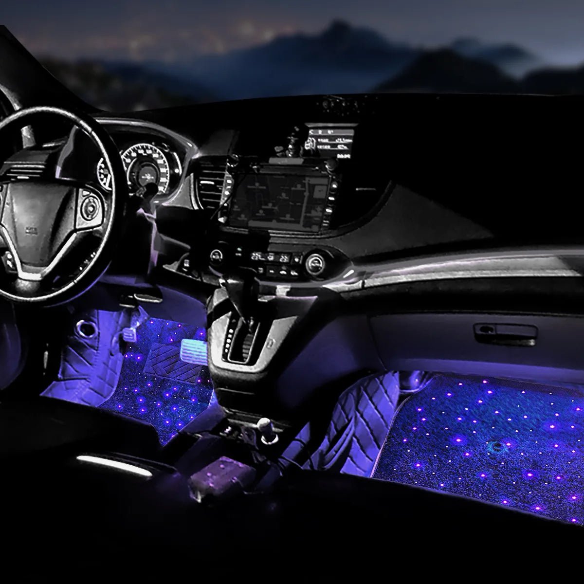 Covoraș Auto Starlight cu Lumini LED RGB - Control prin Aplicatie si Telecomandă, 12V - Vexaro.ro