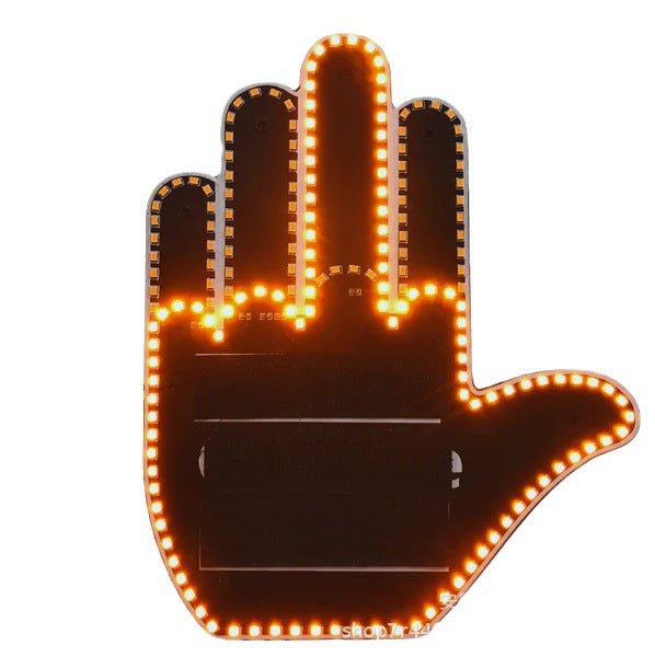 Funny New LED Illuminated Gesture Light Car Finger Light With Remote Road Rage Signs Middle Finger Gesture Light Hand Lamp - Vexaro.ro