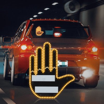 Funny New LED Illuminated Gesture Light Car Finger Light With Remote Road Rage Signs Middle Finger Gesture Light Hand Lamp - Vexaro.ro