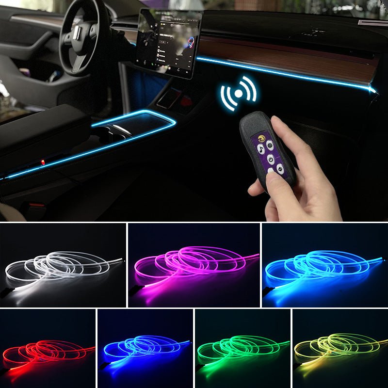 Lampă Neon LED Ambianță Auto USB – Consolă Centrală, Schimbare Culori - Vexaro.ro