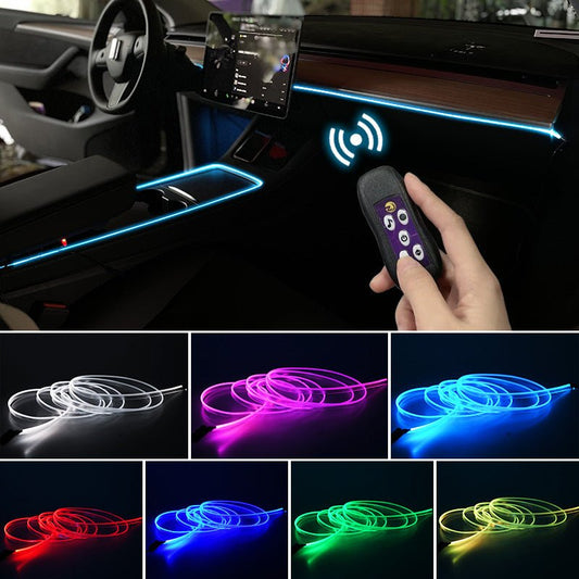 Lampă Neon LED Ambianță Auto USB – Consolă Centrală, Schimbare Culori - Vexaro.ro