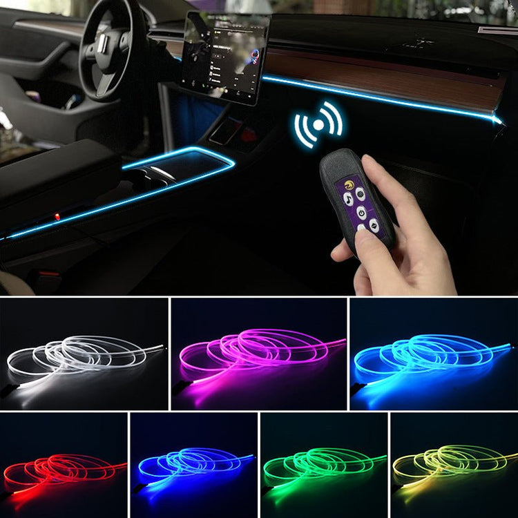 Lampă Neon LED Ambianță Auto USB – Consolă Centrală, Schimbare Culori - Vexaro.ro