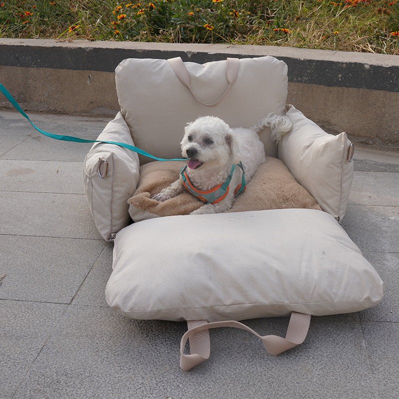 Linen Car Safety Seat Front Dog Bed - Vexaro.ro