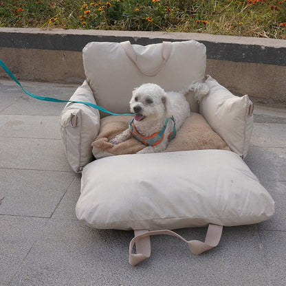 Linen Car Safety Seat Front Dog Bed - Vexaro.ro