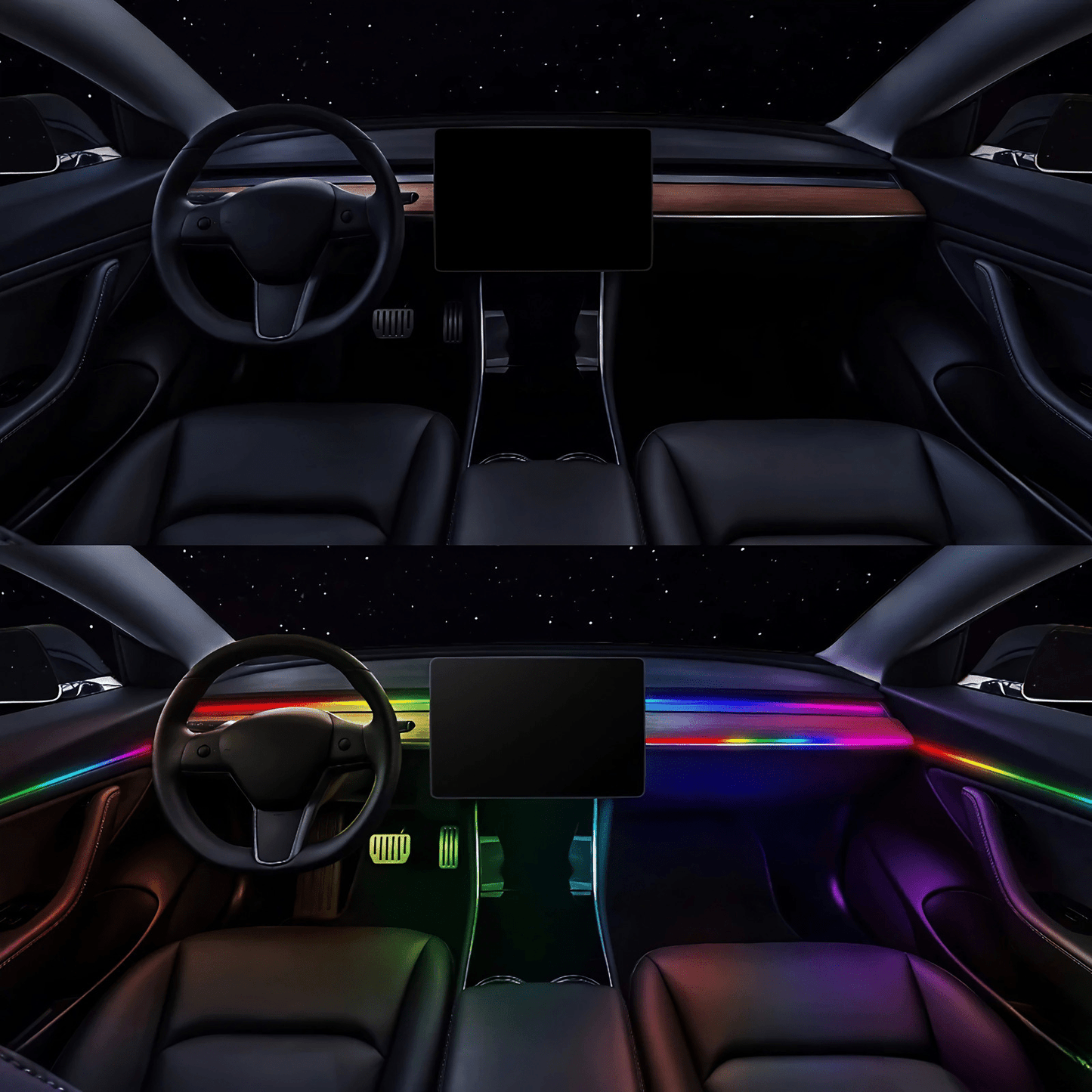 Lumini Ambientale Auto RGB 22 în 1 – 64 Culori LED, Control Bluetooth, Compatibil BMW - Vexaro.ro