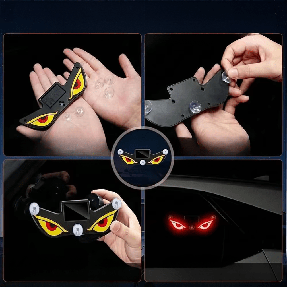 Lumini LED Demon Eye pentru Parbriz Auto – Încărcare Solară & USB - C - Vexaro.ro