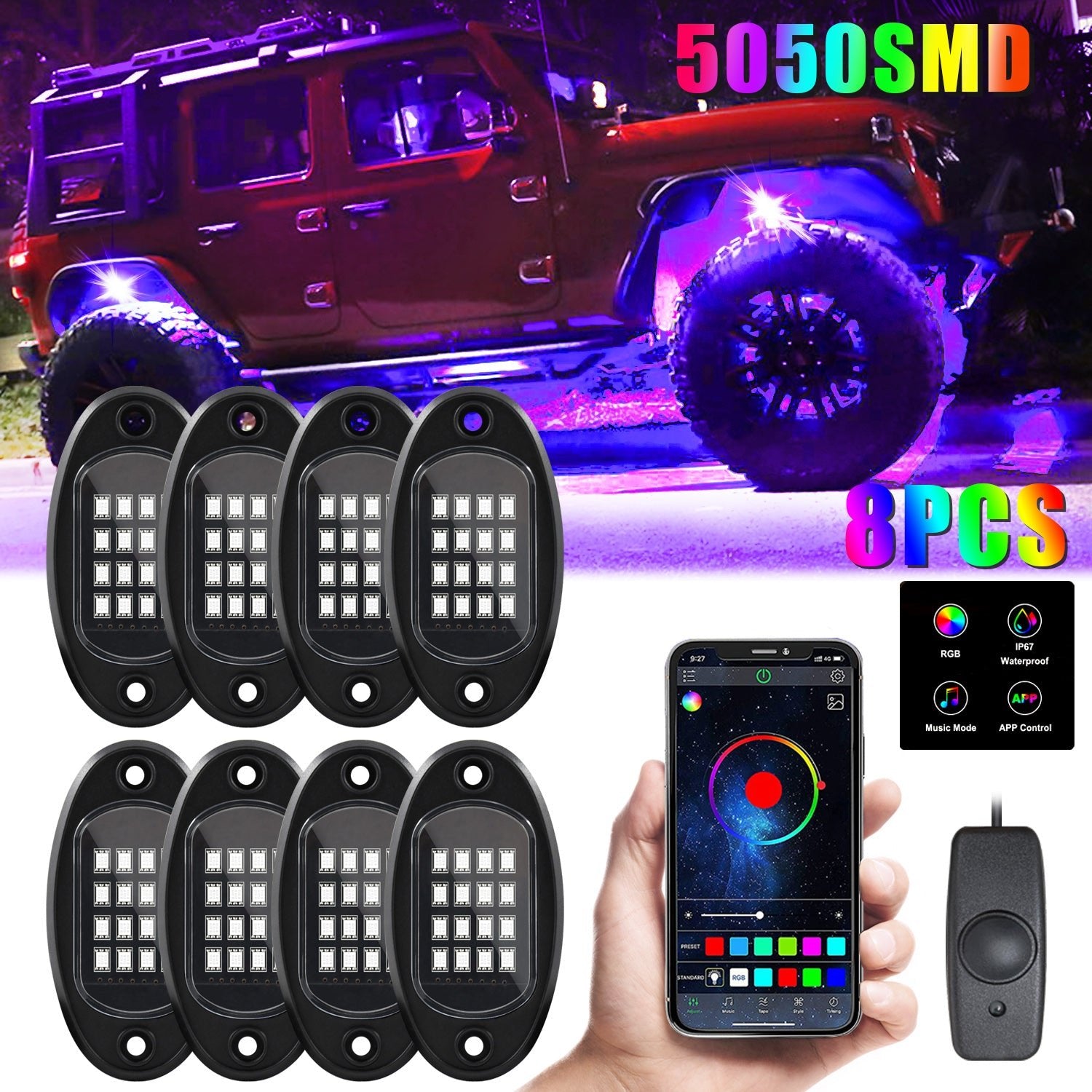 Lumini LED Șasiu Auto RGB – 16 Milioane Culori, Ritm Muzical - Vexaro.ro