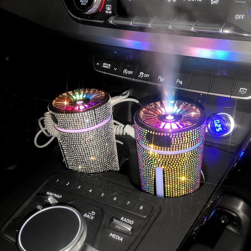 Luxury Diamond Car Humidifier LED Light Car Diffuser Auto Air Purifier Aromatherapy Diffuser Air Freshener Car Accessories For Woman - Vexaro.ro