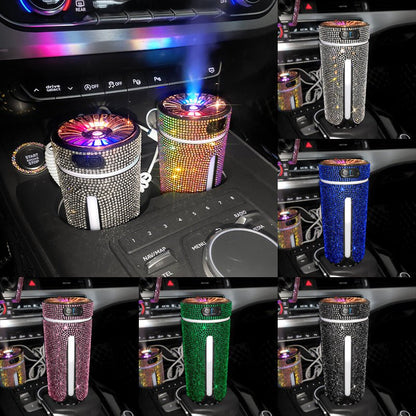 Luxury Diamond Car Humidifier LED Light Car Diffuser Auto Air Purifier Aromatherapy Diffuser Air Freshener Car Accessories For Woman - Vexaro.ro