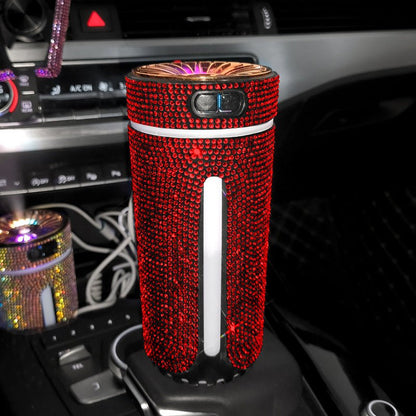 Luxury Diamond Car Humidifier LED Light Car Diffuser Auto Air Purifier Aromatherapy Diffuser Air Freshener Car Accessories For Woman - Vexaro.ro