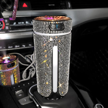 Luxury Diamond Car Humidifier LED Light Car Diffuser Auto Air Purifier Aromatherapy Diffuser Air Freshener Car Accessories For Woman - Vexaro.ro