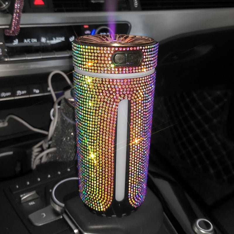 Luxury Diamond Car Humidifier LED Light Car Diffuser Auto Air Purifier Aromatherapy Diffuser Air Freshener Car Accessories For Woman - Vexaro.ro