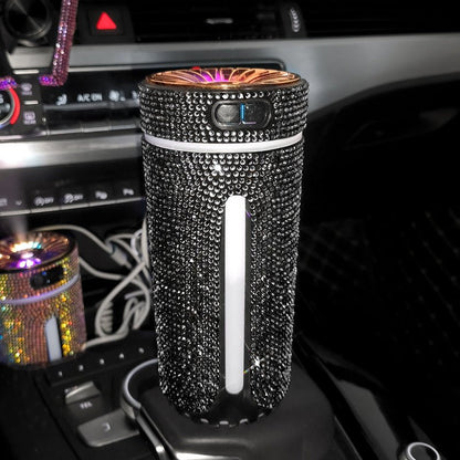 Luxury Diamond Car Humidifier LED Light Car Diffuser Auto Air Purifier Aromatherapy Diffuser Air Freshener Car Accessories For Woman - Vexaro.ro