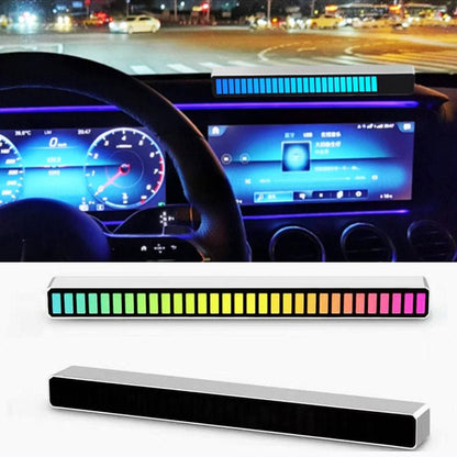 New Car Sound Control Light RGB Voice - Activated Music Rhythm Ambient Light With 32 LED 18 Colors Car Home Decoration Lamp - Vexaro.ro