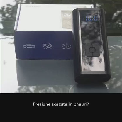 Compresor Auto Portabil 150PSI – Pompă Electrică Wireless, Acumulator 4000mAh