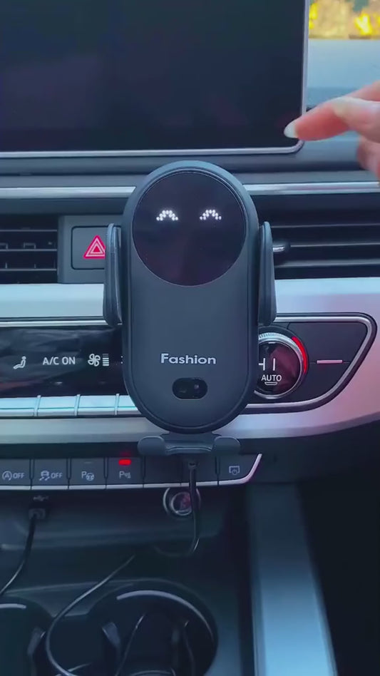 Suport Telefon Auto cu Încărcare Wireless 10W – Senzor Infraroșu, 360°