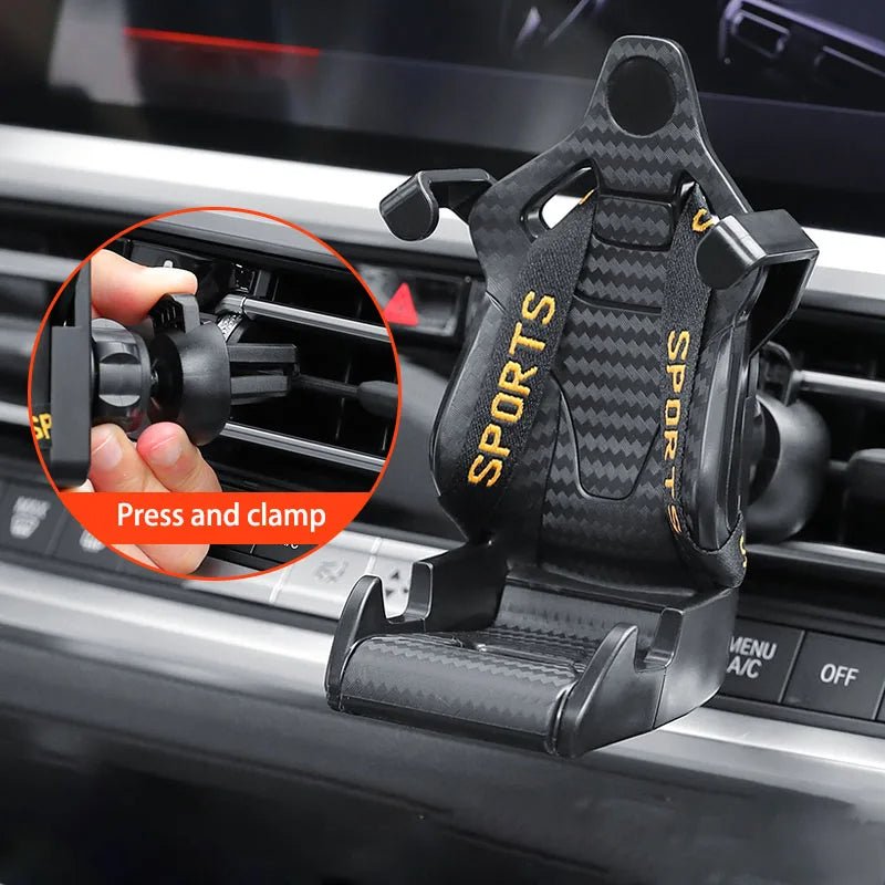 Racing Seat Shape Car Phone Holder Auto Air Vent Mobile Phone Clip 360 Degree Rotatable Car Cellphone Rack For Car Interior - Vexaro.ro