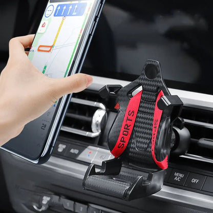 Racing Seat Shape Car Phone Holder Auto Air Vent Mobile Phone Clip 360 Degree Rotatable Car Cellphone Rack For Car Interior - Vexaro.ro