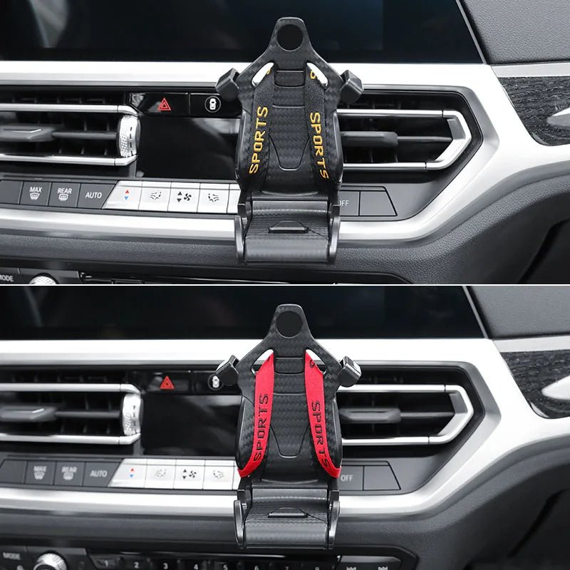 Racing Seat Shape Car Phone Holder Auto Air Vent Mobile Phone Clip 360 Degree Rotatable Car Cellphone Rack For Car Interior - Vexaro.ro