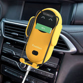 Suport Telefon Auto cu Încărcare Wireless 10W – Senzor Infraroșu, 360° - Vexaro.ro