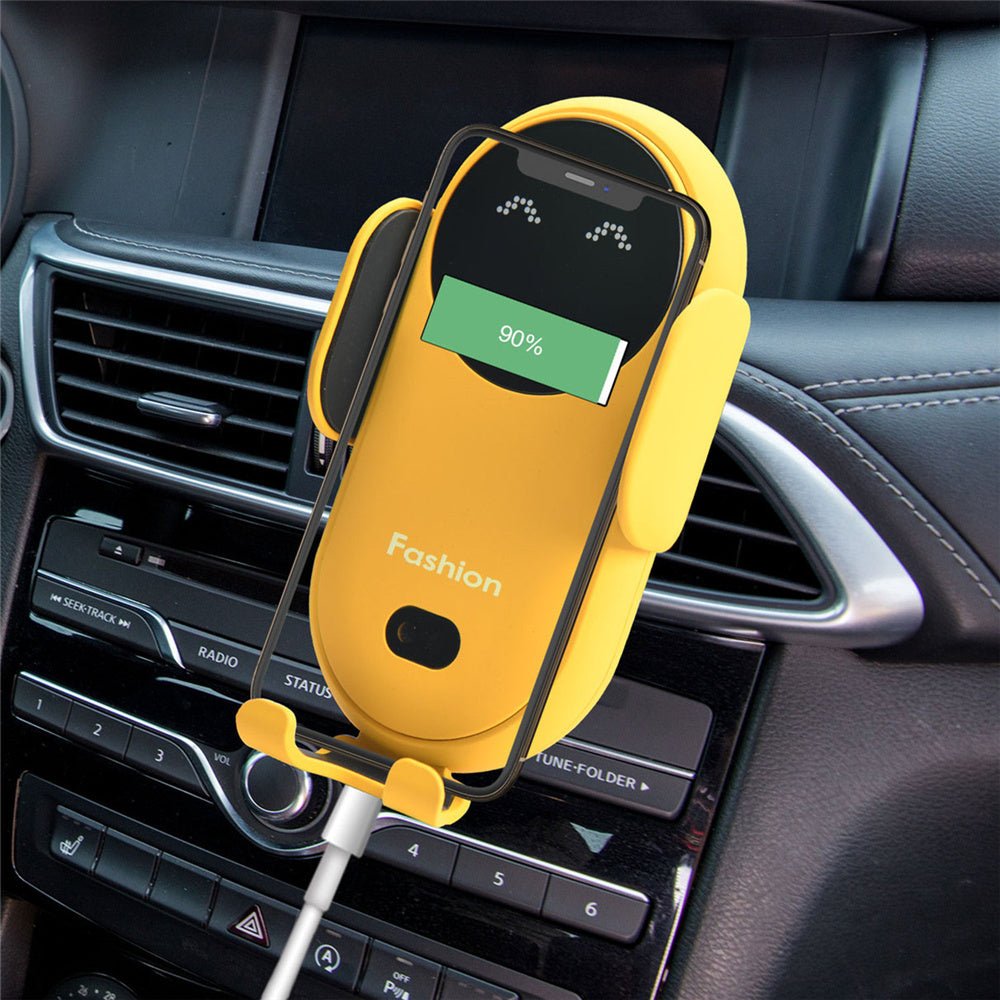 Suport Telefon Auto cu Încărcare Wireless 10W – Senzor Infraroșu, 360° - Vexaro.ro